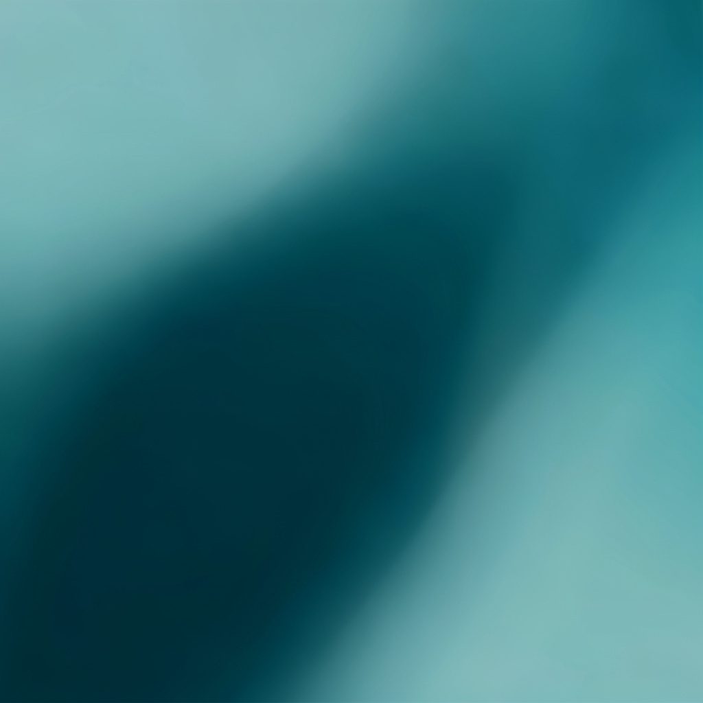 Layered teal gradient with soft cloud-like highlights, serene mood
