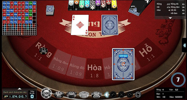 Giao diện game bài Rồng Hổ tại các sòng Casino online